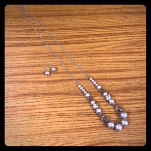 BEAUTIFUL LONG NECKLACE and MATCHING EARRINGS